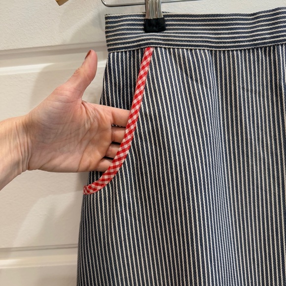 Spectator II 1970s Striped Denim Wrap Maxi Skirt with Floral Appliqués - Picture 5 of 13